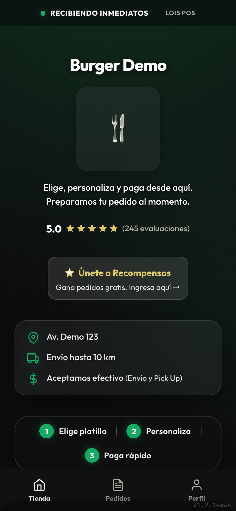 Demo de Tienda en Línea Lois POS